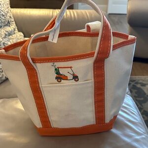 Canvas Tote Bag with Orange Trim